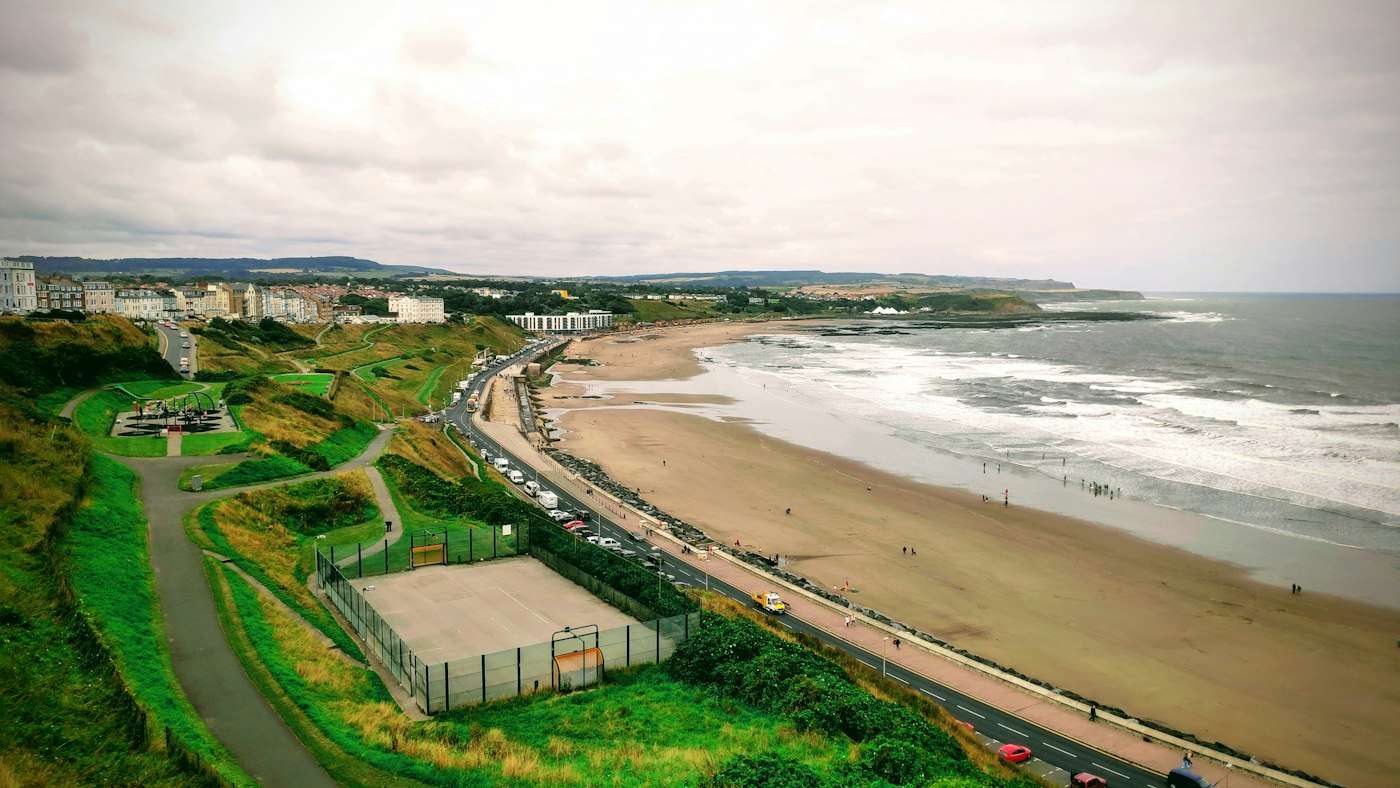Scarborough's North Bay curving toward the castle headland