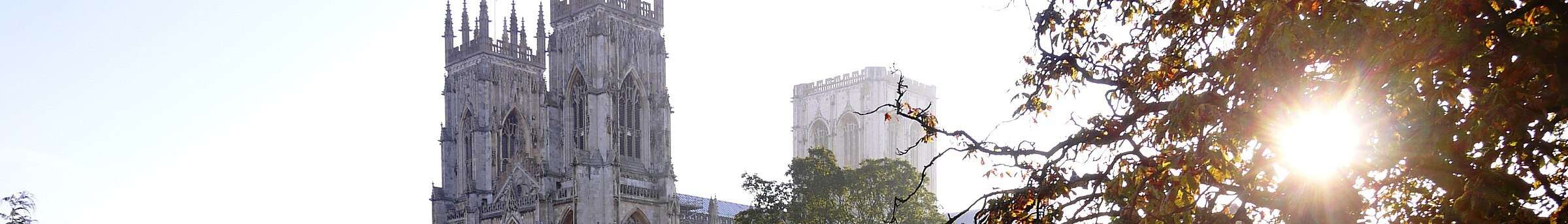 York Minster's west towers in autumn light